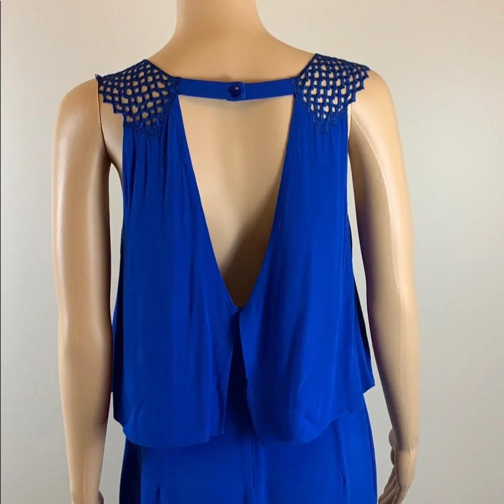 Sandro Paris Blue Open Back Sleeveless Dress - Picture 5 of 7